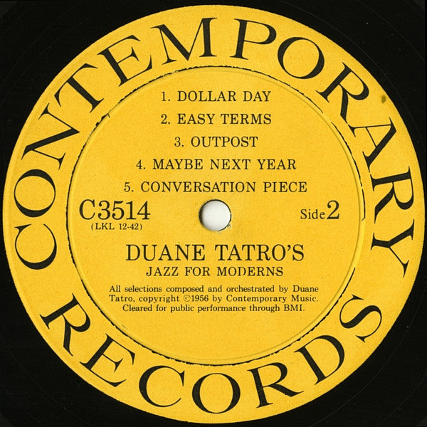 Duane Tatro ~ Duane Tatro's Jazz For Moderns (Vinyl) - Djungel & Jazz