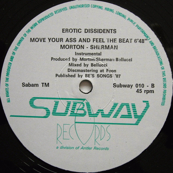 Erotic Dissidents : Move Your Ass And Feel The Beat (12")