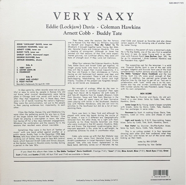 Eddie "Lockjaw" Davis - Buddy Tate - Coleman Hawkins - Arnett Cobb ~ Very Saxy (Vinyl) - Djungel & Jazz