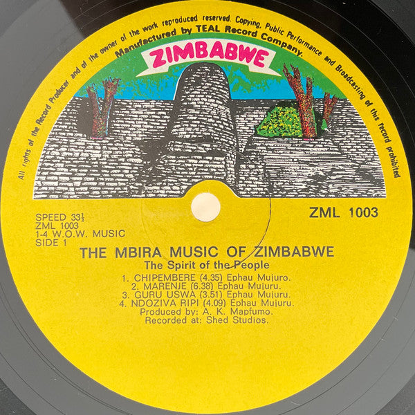The Spirit Of The People ~ Ephat Mujuru Ensemble Plays The Mbira Music Of Zimbabwe (Vinyl) - Djungel & Jazz