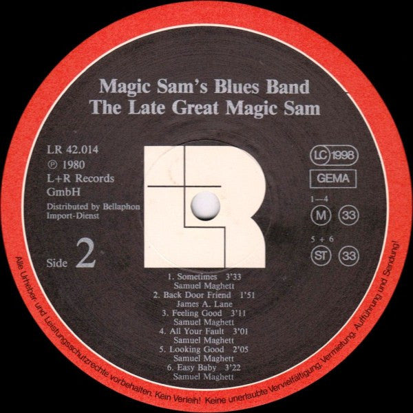 Magic Sam Blues Band : The Late Great Magic Sam (LP, Album, Mono)