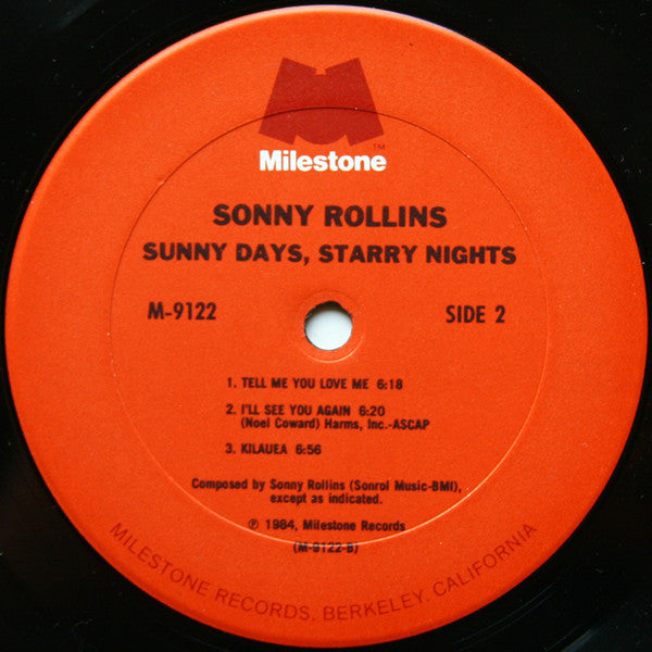 Sonny Rollins ~ Sunny Days Starry Nights (Vinyl) - Djungel & Jazz