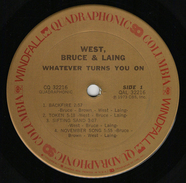 West, Bruce & Laing ~ Whatever Turns You On (Vinyl) - Djungel & Jazz