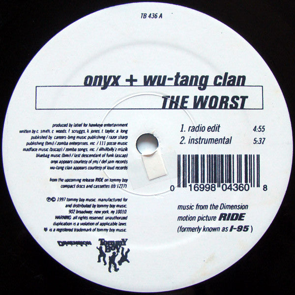 Onyx & Wu-Tang Clan ~ The Worst (Vinyl) - Djungel & Jazz