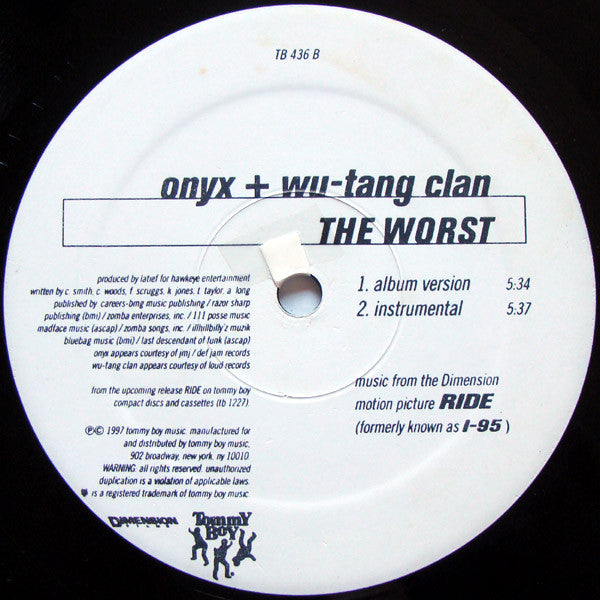 Onyx & Wu-Tang Clan ~ The Worst (Vinyl) - Djungel & Jazz