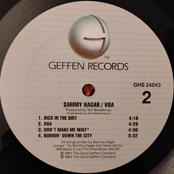 Sammy Hagar : VOA (LP, Album, Spe)