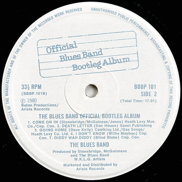 The Blues Band : The Blues Band Official Bootleg Album (LP, Album, Num)