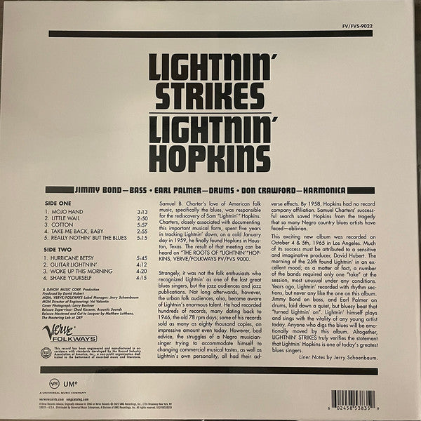 Lightnin' Hopkins : Lightnin' Strikes (LP, Album, RE, 180)