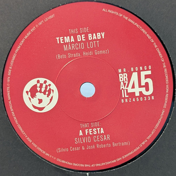 Marcio Lott / Silvio Cesar ~ Tema De Baby / A Festa (Vinyl) - Djungel & Jazz