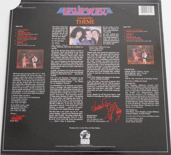 Leslie West : Theme (LP, Album)