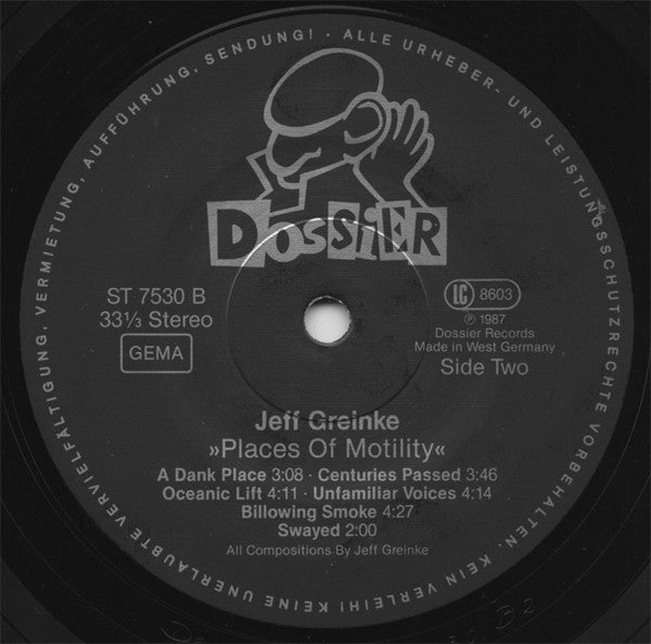 J. Greinke ~ Places Of Motility (Vinyl) - Djungel & Jazz
