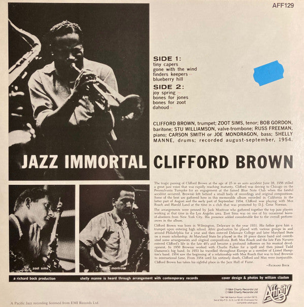 Clifford Brown Featuring Zoot Sims ~ Jazz Immortal (Vinyl) - Djungel & Jazz