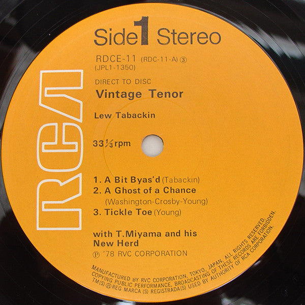 Lew Tabackin With Toshiyuki Miyama And His New Herd ~ Vintage Tenor (Vinyl) - Djungel & Jazz