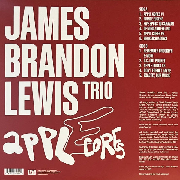 James Brandon Lewis Trio ~ Apple Cores (Vinyl) - Djungel & Jazz