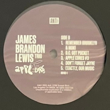 James Brandon Lewis Trio ~ Apple Cores (Vinyl) - Djungel & Jazz