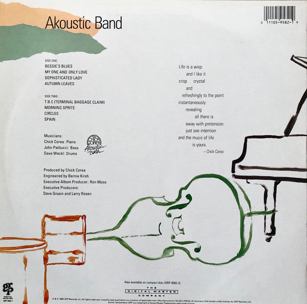 Chick Corea Akoustic Band ~ Chick Corea Akoustic Band (Vinyl) - Djungel & Jazz