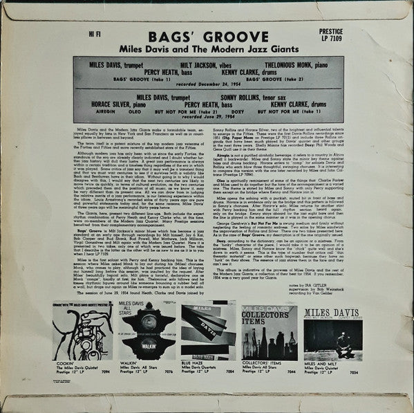 Miles Davis ~ Bags Groove (Vinyl) - Djungel & Jazz