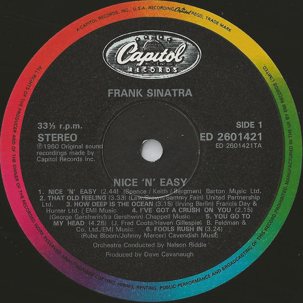 Frank Sinatra ~ Nice 'N' Easy (Vinyl) - Djungel & Jazz