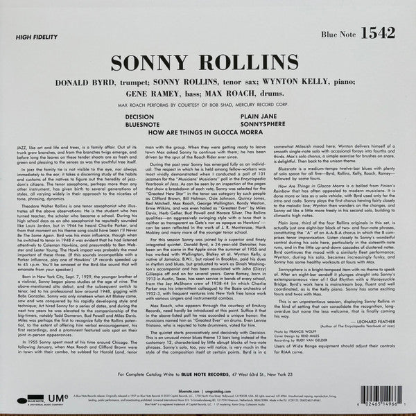 Sonny Rollins : Sonny Rollins Volume 1 (LP, Album, Mono, RE, 180)