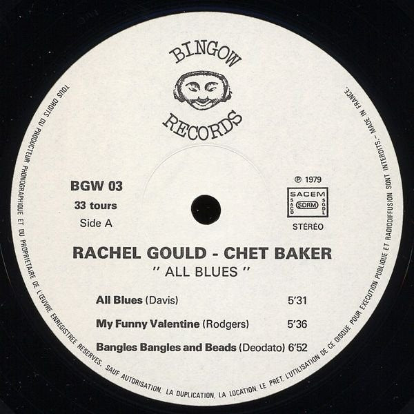 Rachel Gould - Chet Baker ~ All Blues (Vinyl) - Djungel & Jazz