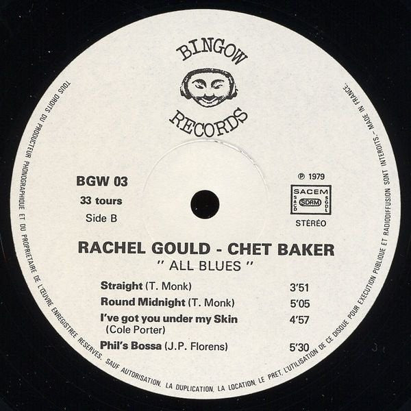 Rachel Gould - Chet Baker ~ All Blues (Vinyl) - Djungel & Jazz