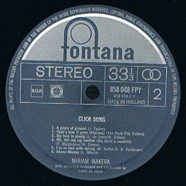 Miriam Makeba ~ Click Song (Vinyl) - Djungel & Jazz