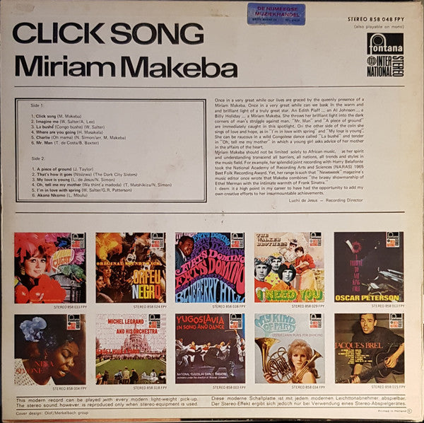 Miriam Makeba ~ Click Song (Vinyl) - Djungel & Jazz
