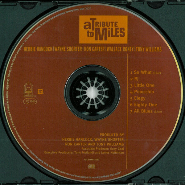 Herbie Hancock, Wayne Shorter, Ron Carter, Wallace Roney, Tony Williams ~ A Tribute To Miles (Vinyl) - Djungel & Jazz