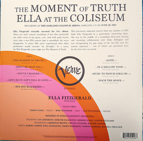 Ella Fitzgerald ~ The Moment Of Truth (Ella At The Coliseum) (Vinyl) - Djungel & Jazz