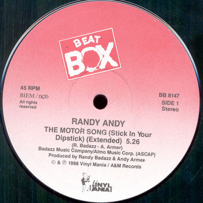 Randy Andy ~ The Motor Song (Stick In Your Dipstick) (Vinyl) - Djungel & Jazz