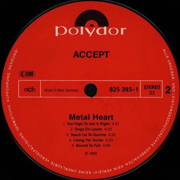 Accept : Metal Heart (LP, Album)