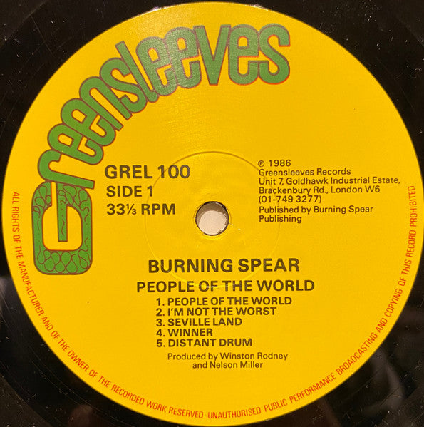 Burning Spear : People Of The World (LP, Album)