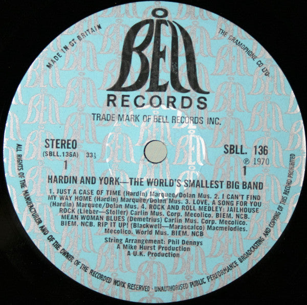 Hardin & York ~ The World's Smallest Big Band (Vinyl) - Djungel & Jazz