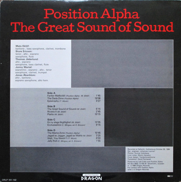 Position Alpha : The Great Sound Of Sound (2xLP, Album)