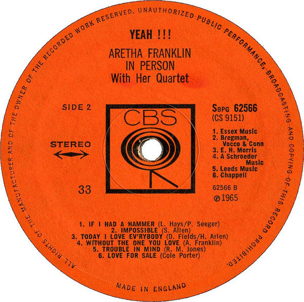 Aretha Franklin ~ Yeah!!! (Vinyl) - Djungel & Jazz