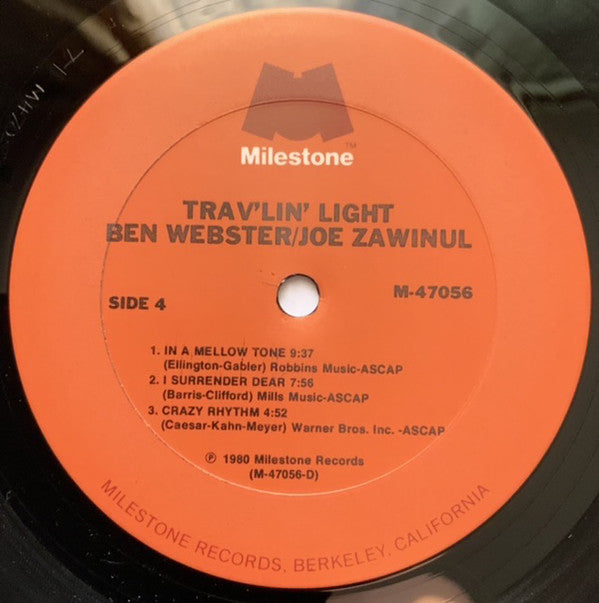 Ben Webster & Joe Zawinul ~ Trav'lin' Light (Vinyl) - Djungel & Jazz