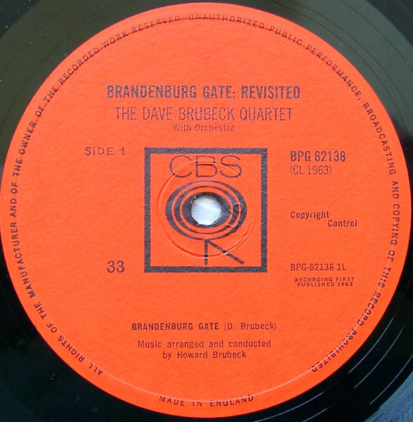 The Dave Brubeck Quartet ~ Brandenburg Gate: Revisited (Vinyl) - Djungel & Jazz