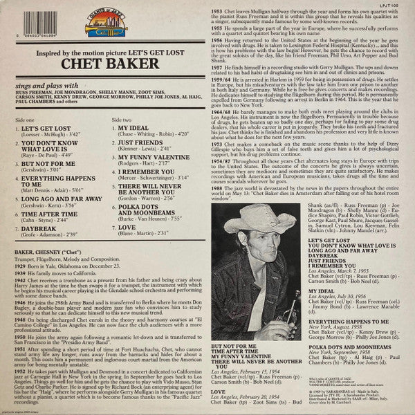 Chet Baker : Inspired By The Motion Picture Let's Get Lost (LP, Comp)