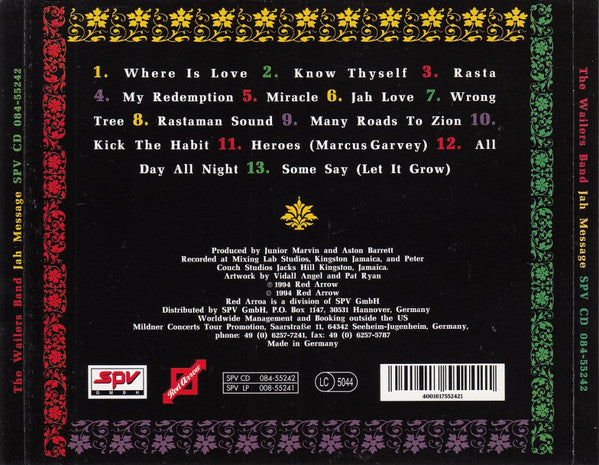 The Wailers Band ~ Jah Message (Vinyl) - Djungel & Jazz