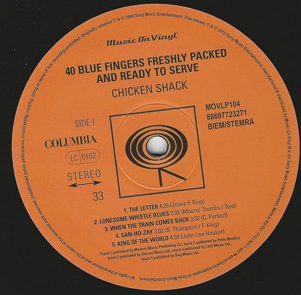 Chicken Shack ~ Forty Blue Fingers, Freshly Packed And Ready To Serve (Vinyl) - Djungel & Jazz