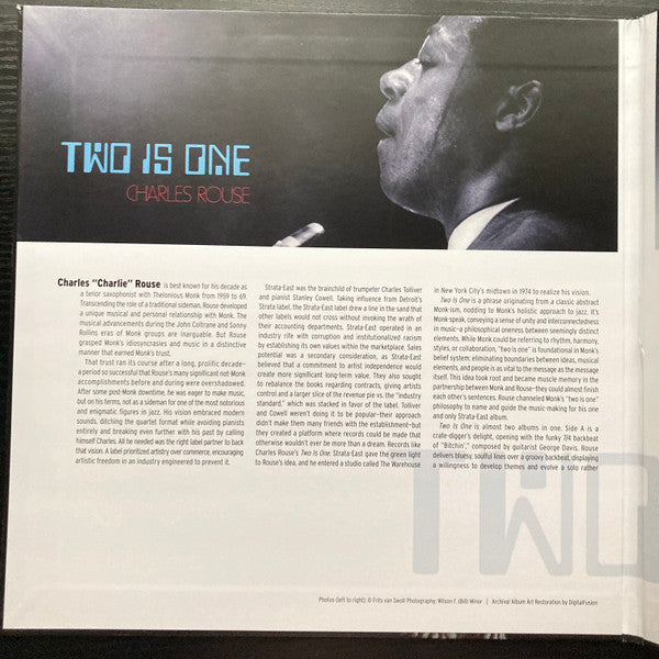 Charles Rouse ~ Two Is One (Vinyl) - Djungel & Jazz