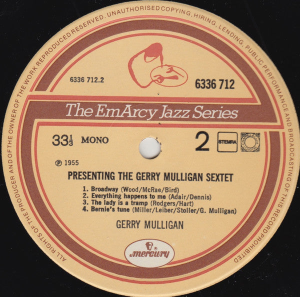 Gerry Mulligan And His Sextet ~ Presenting The Gerry Mulligan Sextet (Vinyl) - Djungel & Jazz