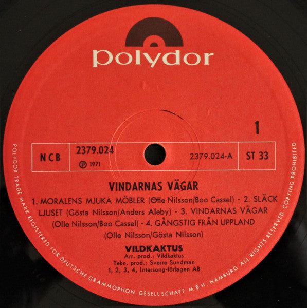 Vildkaktus : Vindarnas Vägar (LP, Album)