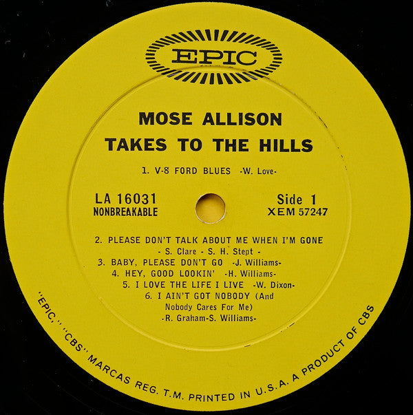 Mose Allison : Takes To The Hills (LP, Album, Mono, Pit)