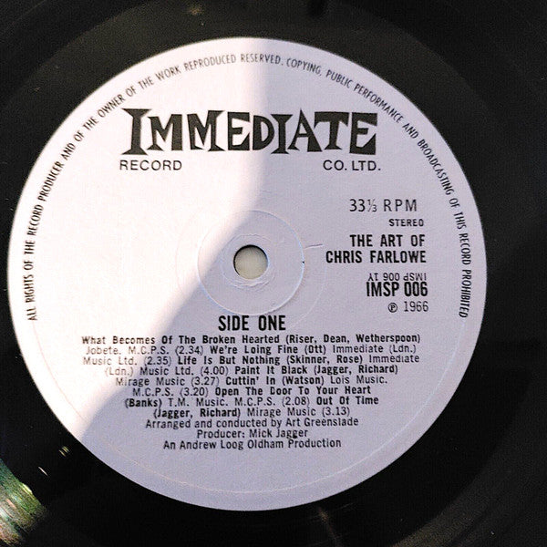 Chris Farlowe ~ The Art Of Chris Farlowe (Vinyl) - Djungel & Jazz