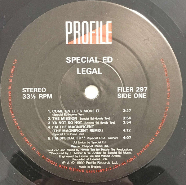 Special Ed : Legal (LP, Album)