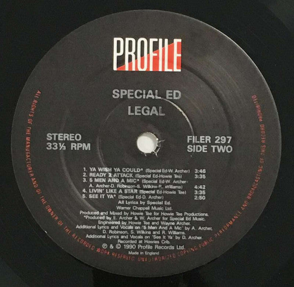 Special Ed : Legal (LP, Album)
