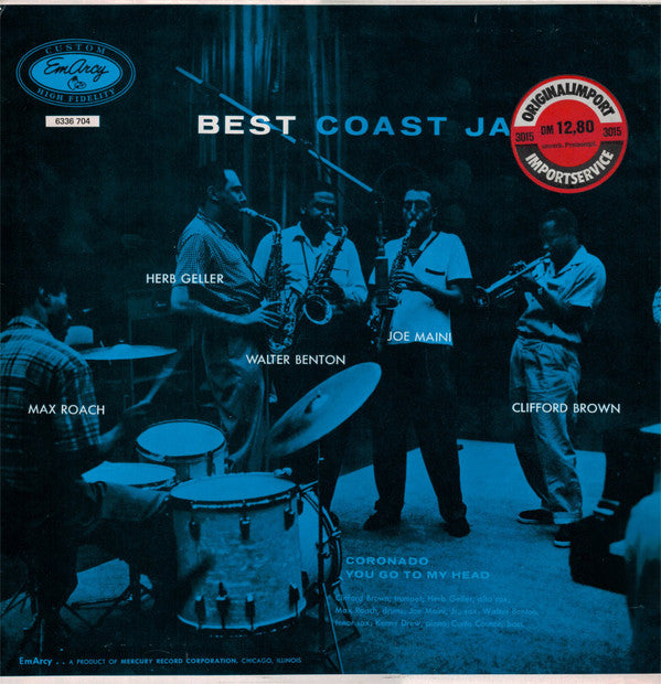 Max Roach, Herb Geller, Walter Benton, Joe Maini, Clifford Brown ~ Best Coast Jazz (Vinyl) - Djungel & Jazz