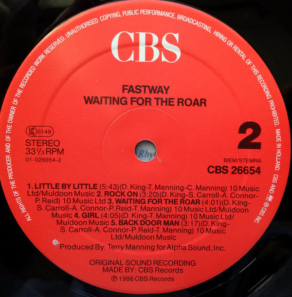 Fastway (2) : Waiting For The Roar (LP, Album)