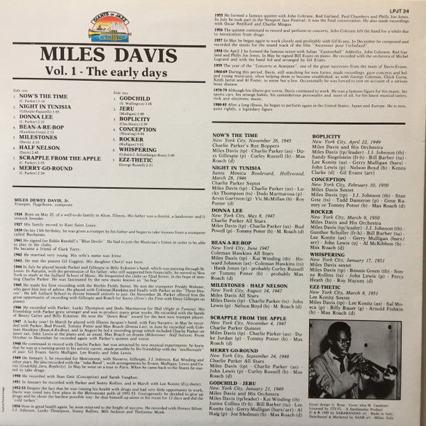 Miles Davis ~ The Early Days - Vol. 1 (Vinyl) - Djungel & Jazz